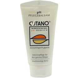 Tube mit der Aufschrift "pH Pflegelotion Cutano" zur Körperpflege.