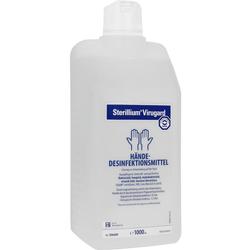 Eine Flasche Händedesinfektionsmittel namens Sterillium Virugard.