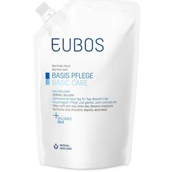 Eine weiße Nachfüllpackung Hautbalsam für normale Haut von EUBOS.
